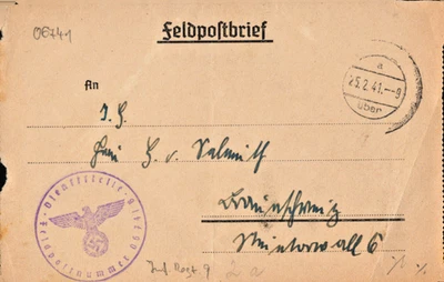 Dt.Feldpost 2.WK  FPN  06741  Inf.Rgt.9 - Bild 1 von 2