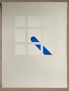 1973 CIS LENAERTS ORIGINAL SIGNED SERIGRAPH CATALAN PRINT ARTWORK ABSTRACT WHITE - Picture 1 of 7