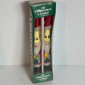 Vintage 10" Weihnachten konische Kerze 2er Set Weihnachtskerzen Neu im Karton - Bild 1 von 15