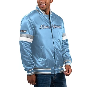 Men's Starter Light Blue Kevin Harvick Home Game Full-Snap Varsity Jacket - Picture 1 of 2