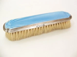 1933 Sterling Silver & Guilloche Enamel Brush by  Barker Brothers Birmingham - Picture 1 of 9