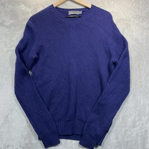 VINCE Pullover Herren Medium V-Ausschnitt 100% Kaschmir Blau - Bild 1 von 7