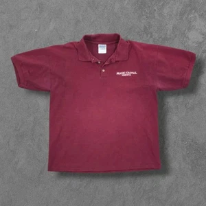 Vintage World Famous Hollywood Magic Castle Burgundy Polo Shirt Large - Picture 1 of 5