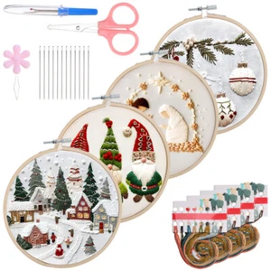 Weihnachts -Stickkit Anfänger-Stickset Für Erwachsene Stickerei-Werkzeugsatz - Bild 1 von 11