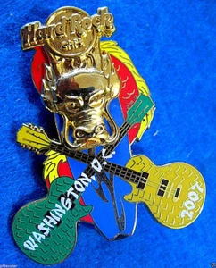 WASHINGTON DC 3D GOLDEN HEAD DRAGON GUITARRAS TABLA DE SURF SERIE Hard Rock Café PIN - Imagen 1 de 1