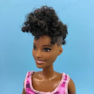 Barbie Fashionistas 128 Good Vibe Camo Top AA Black Curly Mohawk Fashion Doll - Picture 1 of 7