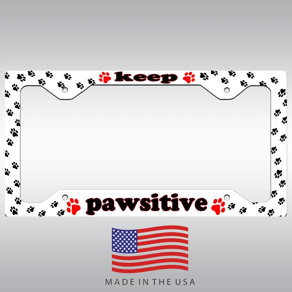 Keep pawsitive белый туалетный столик алюминиевый номерной знак рама ярлык автомобиль грузовик внедорожник - Изображение 1 из 1