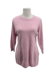Baby Pink Pullover Sweater New York & Company 3/4 Sleeve Barbiecore Size Large - Picture 1 of 10