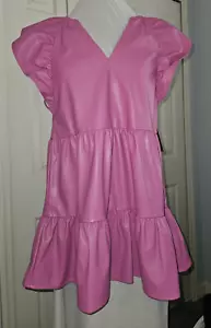Vestido BUDDY LOVE Ronnie Volantes PEQUEÑO Rosa Mini Imitación Cuero Forrado Flutter SLV - Imagen 1 de 20