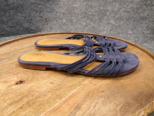 Sandali Ugg Australia Classic Kaiti Flat Blue in pelle con cinturino da donna taglia 7 US