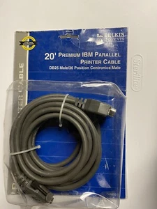 BELKIN 20’ IBM DB25 PREMIUM IBM PARALLEL PRINTER CABLE (Brand New!) - Picture 1 of 6