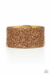 Paparazzi The Halftime Show - Gold - Rose Rhinestones - Urban Bracelet - NWT - Picture 1 of 2