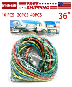 SET 36" Bungee Schnüre zum Festbinden mehrfarbig Riemen 2 Hakenende USA schneller Versand - Bild 1 von 5
