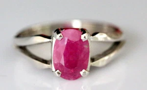 Natural Ruby Gemstone 925 Sterling Silver Unisex Ring Gift Size 11 Jewelry - Picture 1 of 4