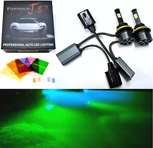 LED Kit F15 140W 9004 HB1 Green Two Bulbs Head Light Xenon Look Hi/Lo Beam - Picture 1 of 20