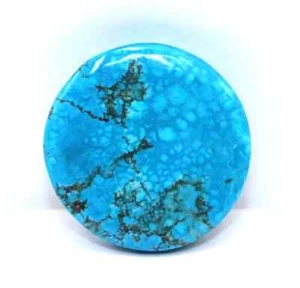 Hermosa piedra preciosa suelta natural de 76 quilates corte redondo azul turquesa certificada + regalo - Imagen 1 de 6