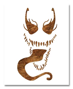 Plantilla Venom - Reutilizable Color, Dibujo, Pintura Personalizada Plantilla de Pared Arte - Imagen 1 de 4
