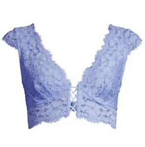 Free People Cornflower Blue In the Clouds Lace Bralette Size MEDIUM NEW $48 - Picture 1 of 13