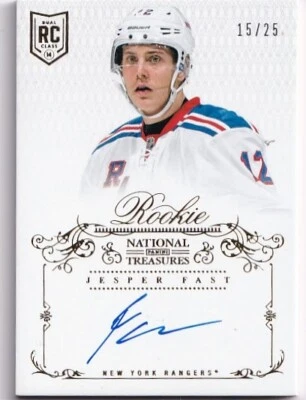 2013-14 Panini National Treasures Gold #109 Jesper Fast AUTO 15/25 - Image 1 of 2