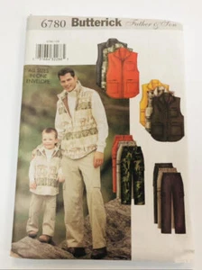 Vintage Butterick Sewing Pattern 6780 Father & Son Vest Pants Uncut - Picture 1 of 2