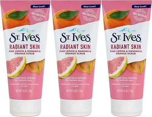 St Ives Brightening Pink Lemon Mandarin Orange Facial Scrub Pack of 3 6oz - Picture 1 of 1