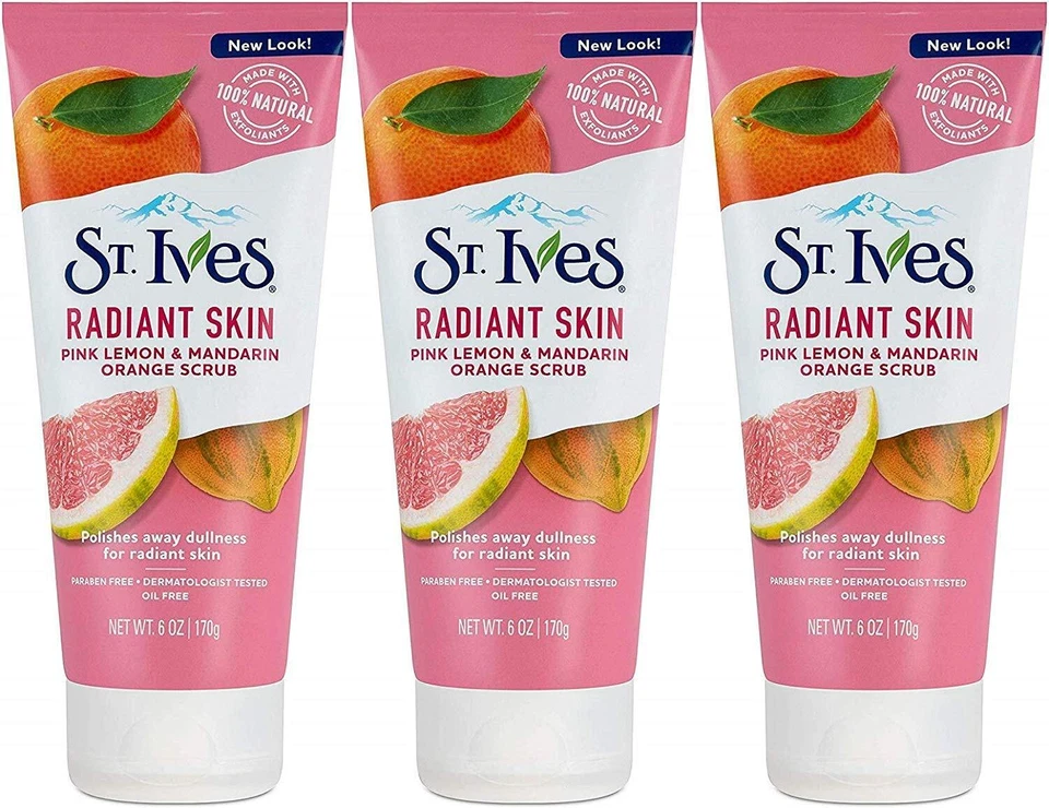 St Ives Brightening Pink Lemon Mandarin Orange Facial Scrub Pack of 3 6oz - Image 1 of 1