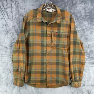 Fjallraven Fjallglim Green Flannel Shirt Men Medium Button Up Long Sleeve Plaid - Picture 1 of 24