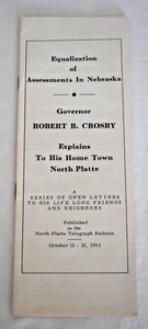 EQUALIZATION OF ASSESSMENTS IN NEBRASKA GOV. ROBERT B. CROSBY FLYER 1953 - Picture 1 of 4