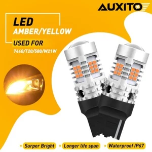 Bombillas de luz de giro LED ámbar AUXITO CANBUS 7443 7444NA 7440 W21W de alta potencia - Imagen 1 de 11