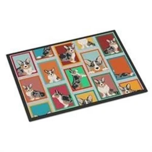 Carolines Treasures 18 x 27 in. Lots of Blue Merle Welsh Cardigan Corgi Doormat - Picture 1 of 1