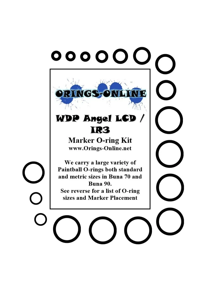 ORINGS-ONLINE WDP Angel LCD / IR3 Paintball Marker O-ring Oring Kit x 2 rebuilds / kits