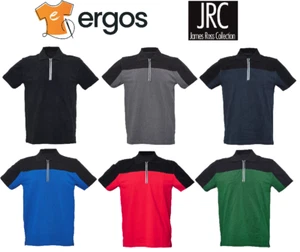 JRC Polo GORIZIA Manica Corta Maglia Mezza Zip Bicolore 100% Cotone da Uomo - Picture 1 of 11