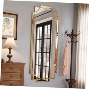 Large Gold Full Length Mirror for Wall, 60"x30" Full Body Mirror 30x60 Inches - Picture 1 of 7