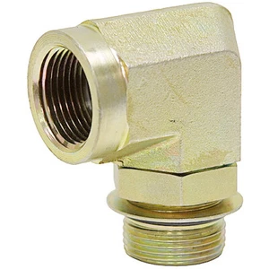 Adaptador SAE 12 macho x 1/2" NPT hembra 90 grados codo 6805-12-08 9-6805-12-8 - Imagen 1 de 2