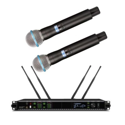 Axint AD4D Dual Beta58 Wireless Karaoke Microphone System Stage Live Music Perfo - Image 1 of 4
