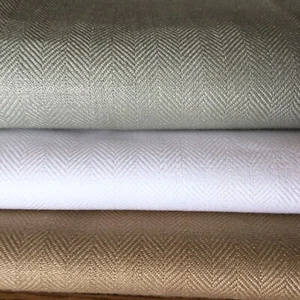 765.Bianco, 766.Marrone, 764.Uovo d'anatra blu 100% lino irlandese a spina di pesce, larghezza 148 cm - Foto 1 di 2