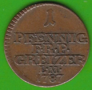 Reuss-Obergreiz 1 Pfennig 1787 besser als sehr schön nswleipzig - Picture 1 of 2