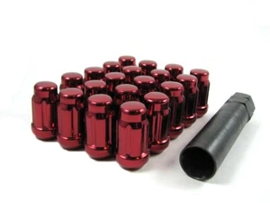 16 Pc Set Spline Tuner Lug Nuts 12x1.5 Red Dodge Ford T-Bird Focus - Picture 1 of 4
