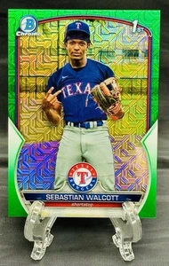 2023 Bowman Chrome Mega Box SEBASTIAN WALCOTT 1st Prospect Green #30/99 - Picture 1 of 2