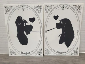 Juego de 2 siluetas retrato sombra dama y vagabundo de colección raro Disneyland - Imagen 1 de 24