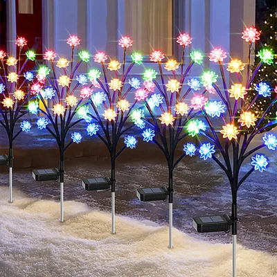Solar Cherry Blossom Lights Christmas Decor,Multi-Color Solar Outdoor Lights - Image 1 of 4