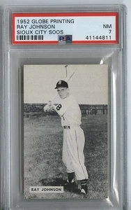 `1952 Globe Printing Sioux City Soos Ray Johnson PSA 7 - Bild 1 von 2