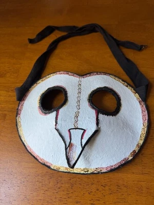 Barn Owl Mask - Creepy Adult Halloween Mask - White Masquerade Cosplay Prop Mask - Image 1 of 4