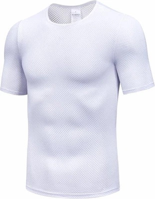 QUALIDYNE New CYCLING BASE LAYER Mens Medium M Quick Dry Bike Undershirt Short Sleeve Mesh
