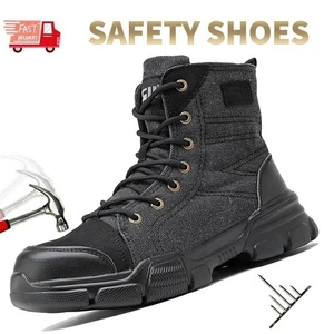 Arbeitsstiefel Stahlkappe Schuhe für Herren Verschleißfeste Anti-Smash Schutzstiefel - Bild 1 von 37