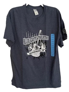 NWT Gildan Blue Gate Theatre Shipshewana, IN Men's Blue Graphic Tee T-Shirt L - Picture 1 of 5