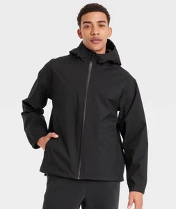 Cappotto uomo Kenneth Cole New York M nero elasticizzato zip intera maniche lunghe con cappuccio nuovo con etichette  - Foto 1 di 11