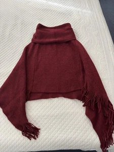 Women’s Chicos One Size Fits All Burgundy Wine Red Cape - Picture 1 of 4