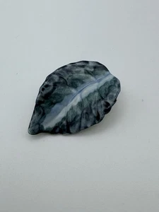 Vintage handgefertigte Keramik Keramik Blatt Brosche Anstecknadel blau grün 1,5" - Bild 1 von 6
