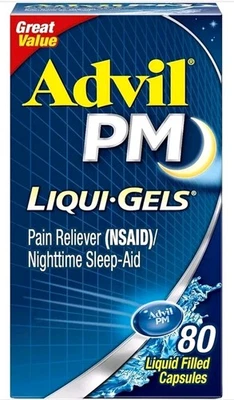 Advil PM Liqui Gels Pain Reliever and Sleep Aid 80 Liquid Capsules - Image 1 of 4